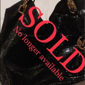 Michael Kors Python Black & Gold Lily Style Handbag